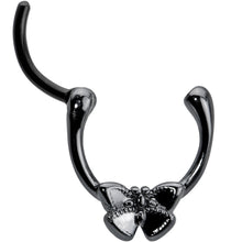 16G 3/8 Black Textured Simple Butterfly Cartilage Clicker
