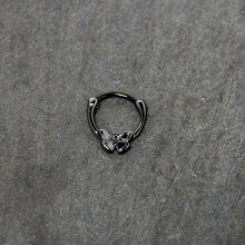16G 3/8 Black Textured Simple Butterfly Cartilage Clicker