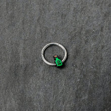 16G 3/8 Poison Green Bottle Glow in the Dark Hinged Segment Ring