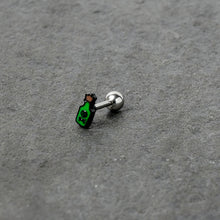 16G 1/4 Poison Green Bottle Glow in the Dark Cartilage Earring