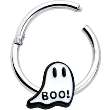 16G 3/8 White Ghost Glow in the Dark Halloween Hinged Segment Ring