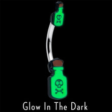 Halloween Green Poison Bottle Glow in the Dark Double Mount Belly Ring