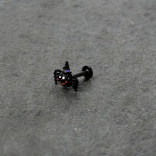 16G 5/16 Black Halloween Witch Smiling Spider Labret Monroe Tragus