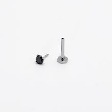 16G 5/16 Black CZ Gem ASTM F-136 Implant Grade Titanium Hex End Labret Tragus