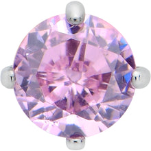 16G 5/16 Pink CZ Gem ASTM F-136 Implant Grade Titanium Hex End Labret Tragus
