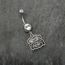 Officially Licensed Friday the 13th Clear Gem Camp Sign Dangle Belly Ring