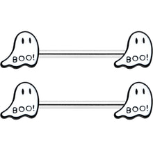 14G 9/16 Halloween Ghost Glow in the Dark Barbell Nipple Ring Set