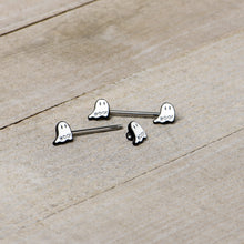14G 9/16 Halloween Ghost Glow in the Dark Barbell Nipple Ring Set