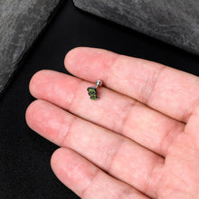 16G 1/4 Frankenstein Head Green Glow in the Dark Cartilage Earring