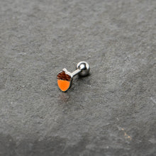 16G 5/16 Autumn Acorn Brown Orange Cartilage Tragus Earring