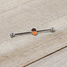 14G Autumn Acorn Brown Orange Industrial Barbell 38mm