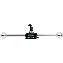 14G Good Witch Hat Glow the Dark Halloween Industrial Barbell 38mm