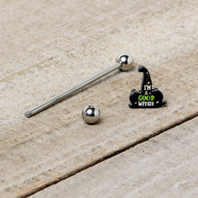 14G Good Witch Hat Glow the Dark Halloween Industrial Barbell 38mm