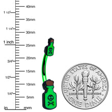 Green Poison Bottle Glow in the Dark Halloween Double Mount Belly Ring