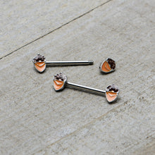 14G 9/16 Autumn Acorn Brown Orange Barbell Nipple Ring Set