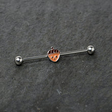 14G Autumn Acorn Face Brown Fall Industrial Barbell 38mm