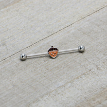 14G Autumn Acorn Face Brown Fall Industrial Barbell 38mm