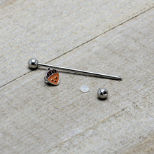 14G Autumn Acorn Face Brown Fall Industrial Barbell 38mm