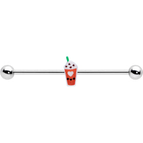 14G Sweet Pumpkin Frappe Thanksgiving Industrial Barbell 38mm