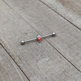 14G Sweet Pumpkin Frappe Thanksgiving Industrial Barbell 38mm