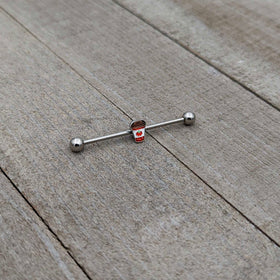 14G Sweet Pumpkin Latte Thanksgiving Industrial Barbell 38mm