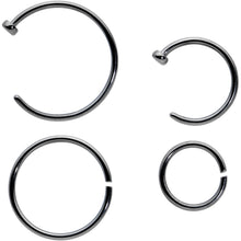 20G 12 Pack ASTM F-136 Implant Grade Titanium Hoop Nose Ring Septum Cartilage Ear Hoop Earring Set