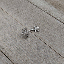 Clear Gem Filigree Winter Snowflakes Double Mount Belly Ring