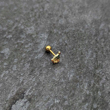 16G 1/4 Red Gem Gold Tone Deco Holiday Tree Cartilage Earring