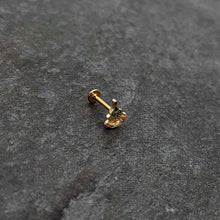 16G 5/16 Red Gem Gold Tone Deco Holiday Tree Labret Monroe Tragus