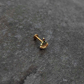 16G 5/16 Red Gem Gold Tone Deco Holiday Tree Labret Monroe Tragus