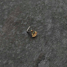 20G 7mm Red Gem Deco Holiday Tree Golden L Shape Nose Ring