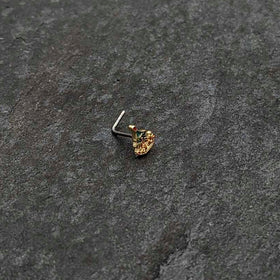 20G 7mm Red Gem Deco Holiday Tree Golden L Shape Nose Ring