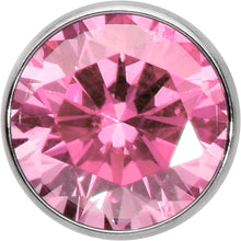 Pink CZ Gem ASTM F-136 Implant Grade Titanium Threadless Barbell Tongue Ring
