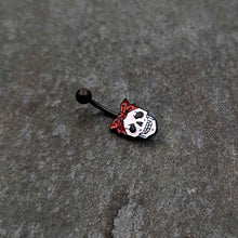 Black Halloween Skull Kerchief Spooky Belly Ring