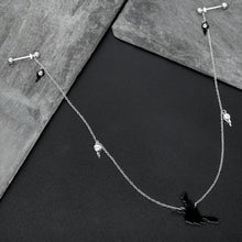 14G 9/16 Creepy Ghosts Witch Halloween Dangle Nipple Chain Set