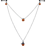 14G 9/16 Black Witchy Pumpkin Halloween Double Nipple Chain