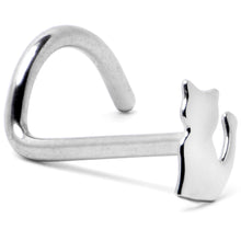 20G 1/4 Silhouette Kitty Cat Left Side Nose Screw