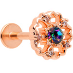 16G 5/16 Purple Tourmaline Rosy Tone Flower Labret Monroe Tragus