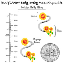Happy Sunflower Trio Spiral Twister Belly Ring