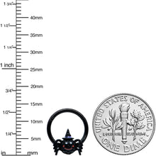16G 3/8 Black Halloween Smiling Spider Witch Hinged Segment Ring