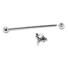 14G Purple Yellow Gem Dragonfly Industrial Barbell 38mm