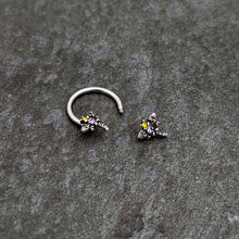 16G 3/8 Purple Yellow Gem Dragonfly Horseshoe Circular Barbell