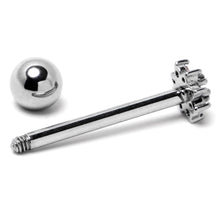 Pink Clear Gem Stylish Snowflake Barbell Tongue Ring