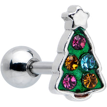 16G 1/4 Pink Gem Snowflake Christmas Cartilage Earring Set of 3