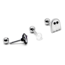16G 1/4 Glow in Dark Skull Ghost Halloween Cartilage Set of 3