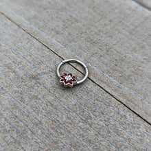16G 3/8 Aurora Gem Poinsettia Flower Festive Hinged Segment Ring