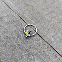 16G 3/8 Champagne Bottle Flute Yellow Hinged Segment Ring