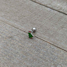 16G 1/4 Happy Christmas Tree Hat Cartilage Tragus Earring