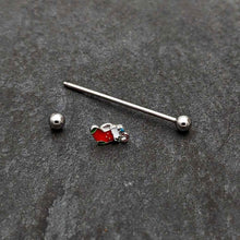 14G Happy Christmas Stocking Red Green Industrial Barbell 38mm