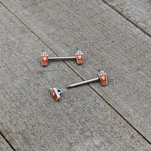 14G 9/16 Sweet Pumpkin Frappe Autumn Barbell Nipple Ring Set